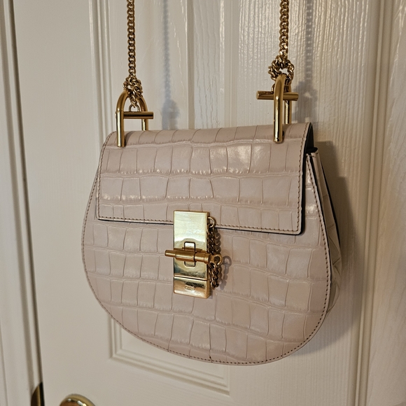 Chloe Handbags - Authentic Chloe Drew Mini Crossbody Bag - Crocodile Embossed Leather